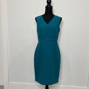 Banana Republic Surplice Neck Teal Sleeveless Dress